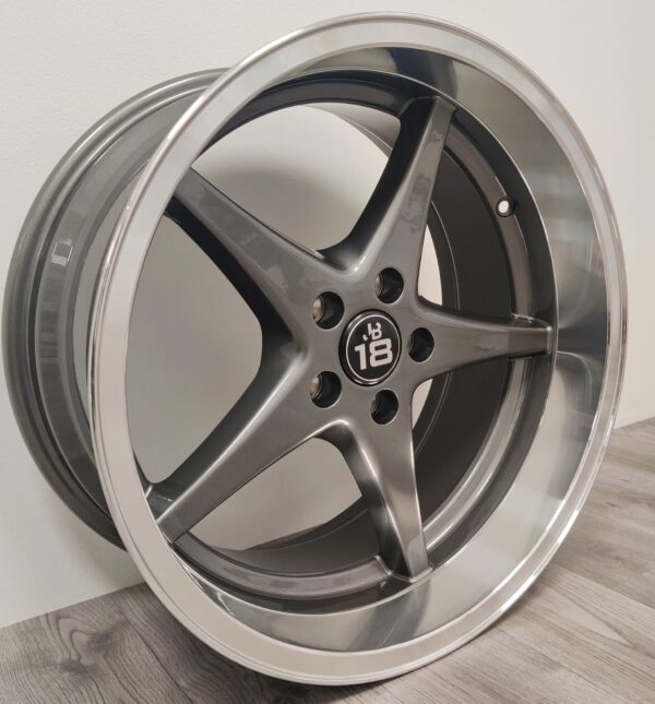 Tomason RL1 8,5×18″ 5×108 ET6 Ø65.1 Gunmetal lip polished Takaveto volvo (70mm huullos)